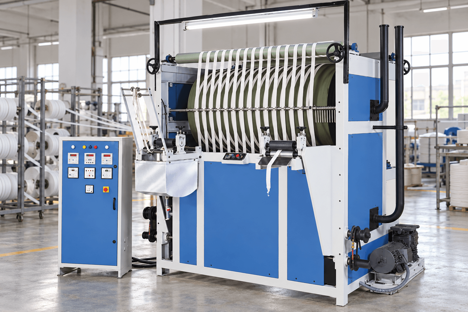 Shrinkage Remover machines at Jain Narrow Fabrics