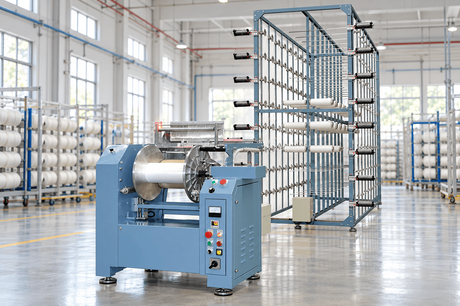 Warping machines at Jain Narrow Fabrics