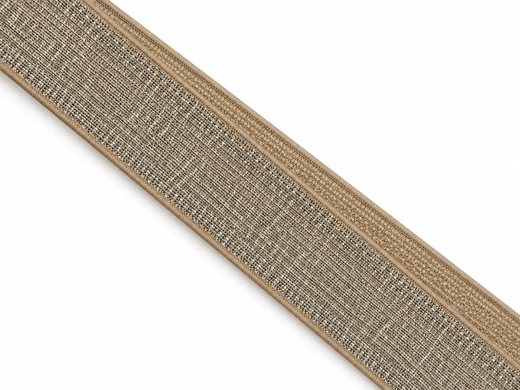Buff Lurex Elastic with Border view 2
