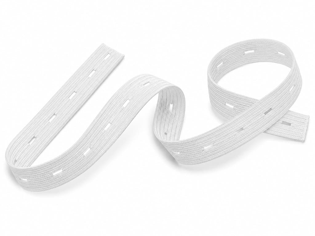 Knitted Button Hole (Kaj) Elastic - Spandex