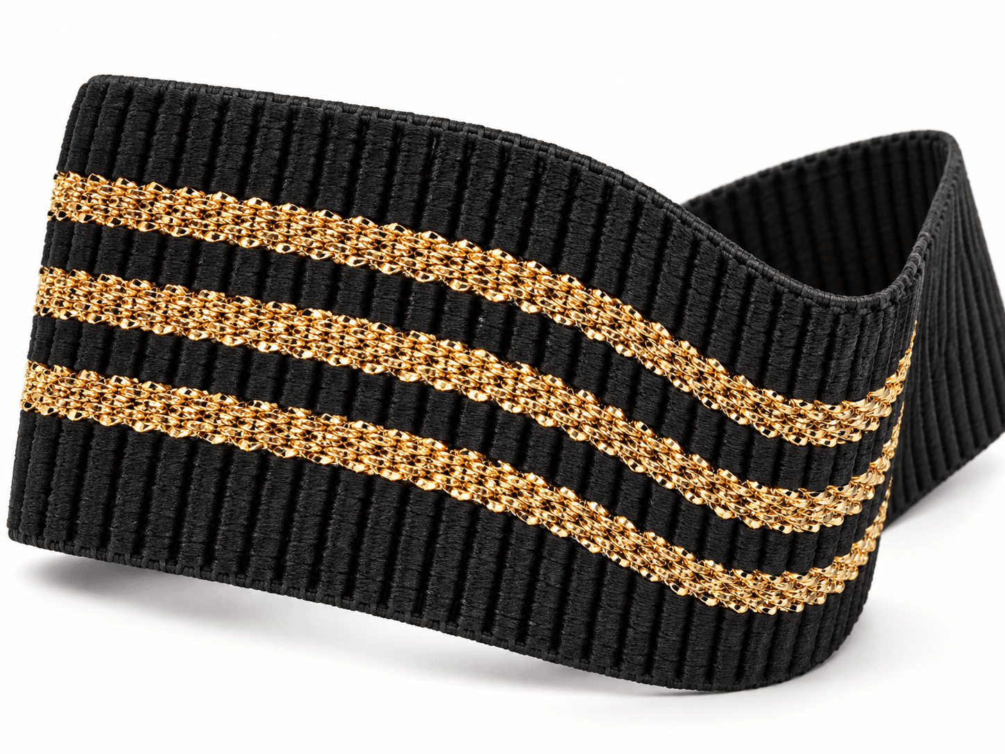 Ribbed-Striped Lurex Elastic