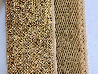 Buff Lurex Elastic with Border view 3